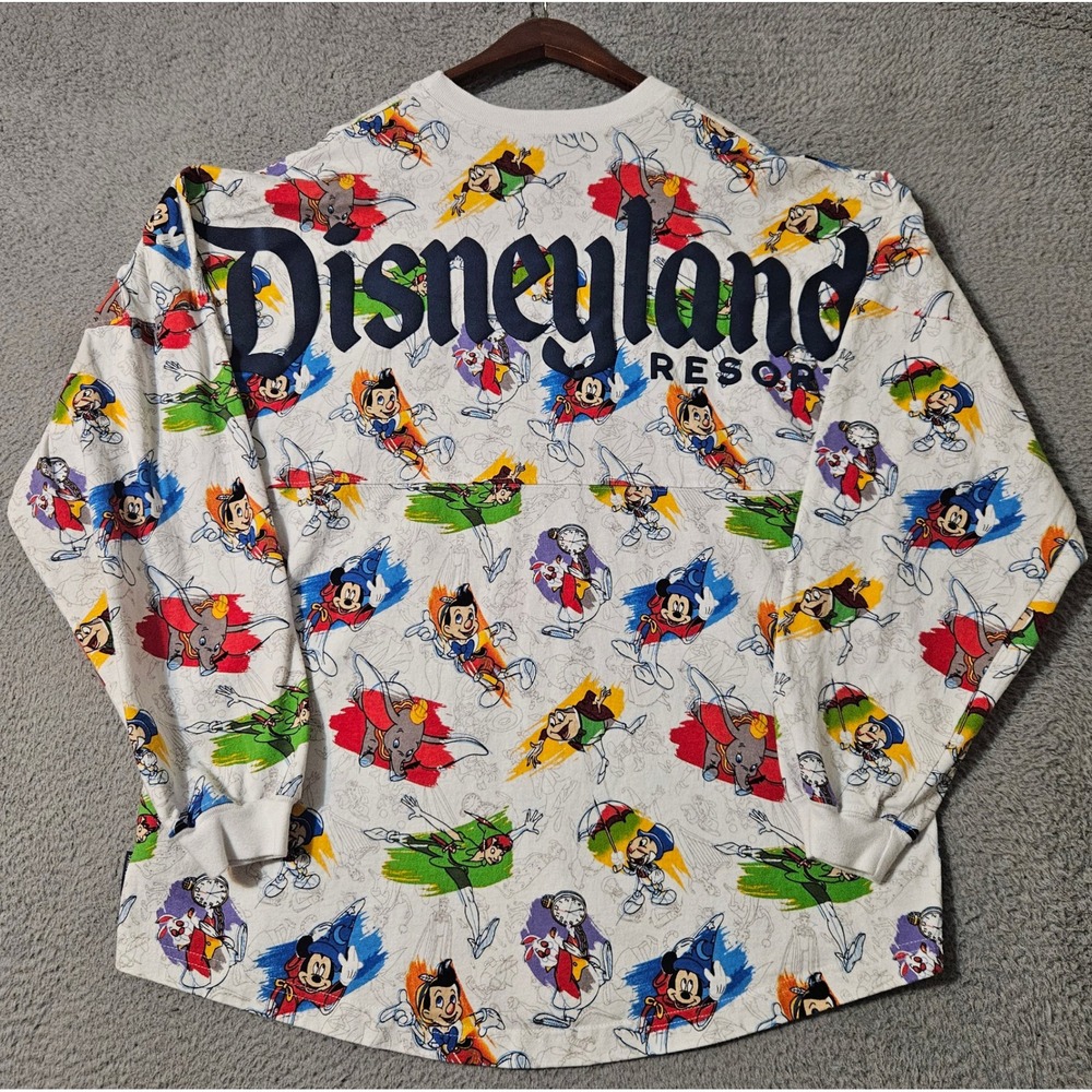 Disney Spirit Jersey‎ Mens Size Large White Disneyland Disneyworld Resort AOP